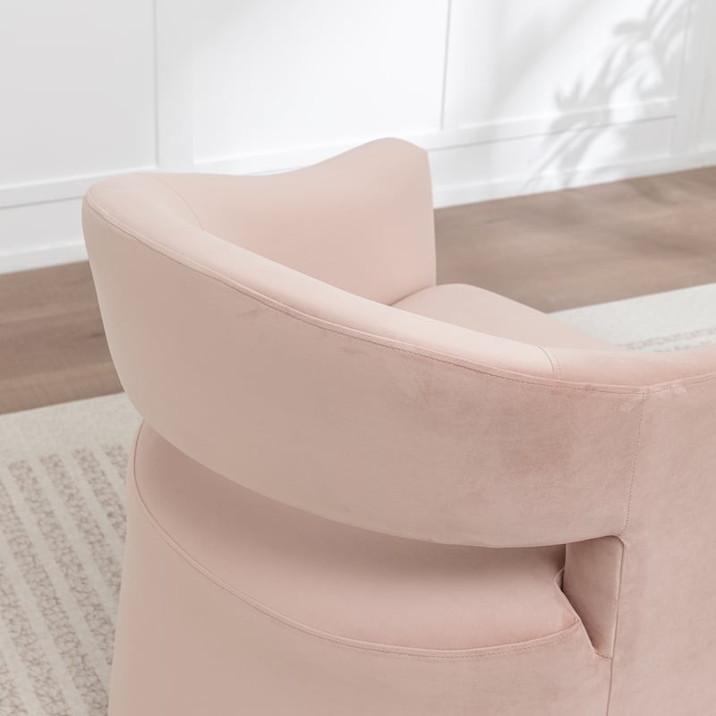 SEYNAR Modern Glam Velvet Accent Armchair Open Back with Ottoman