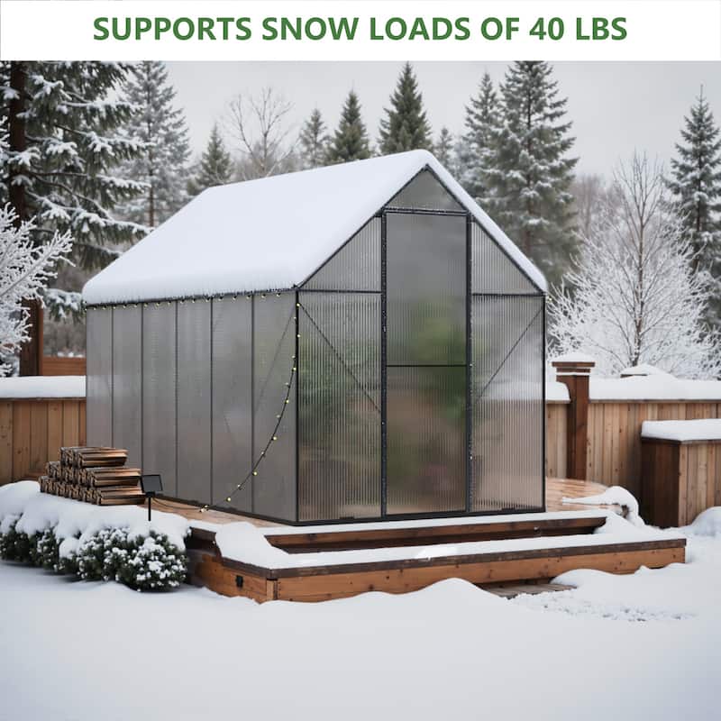 Greenhouse Shed with Lockable Hinged Door & Adjustable Vent Window Garden Shed, Weather-Resistant, Greenhouses Kits