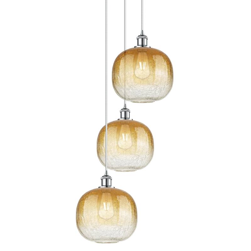 Innovations Lighting 113B-3P-37-17 Brookhaven Sphere Pendant - Polished Chrome / Amber