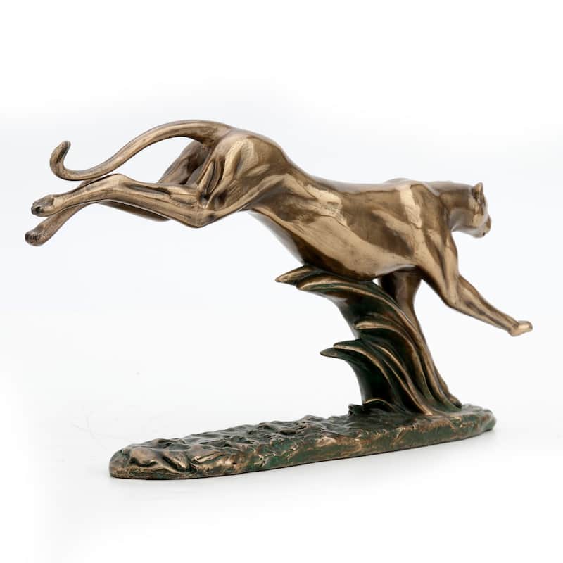 11.61" W RUNNING CHEETAH Cold Cast Bronze - 2.95"x11.61"x6.38"