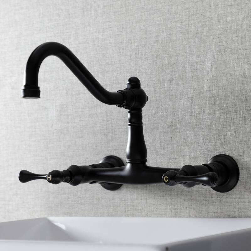 Vintage Two-Handle Wall Mount Bathroom Faucet
