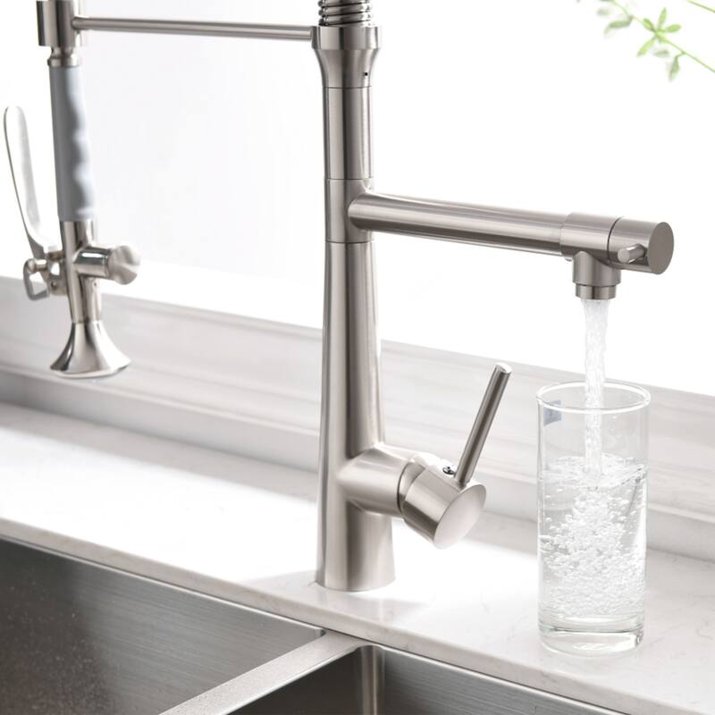 Pull Down Kitchen Sink Faucet with Sprayer Brushed Nickel - Brushed Nickel