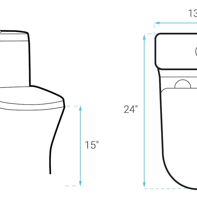 Malta Ii One-Piece Round Toilet, 10" Rough-In 1.1/1.6 Gpf - 24" x 14" 28.75"