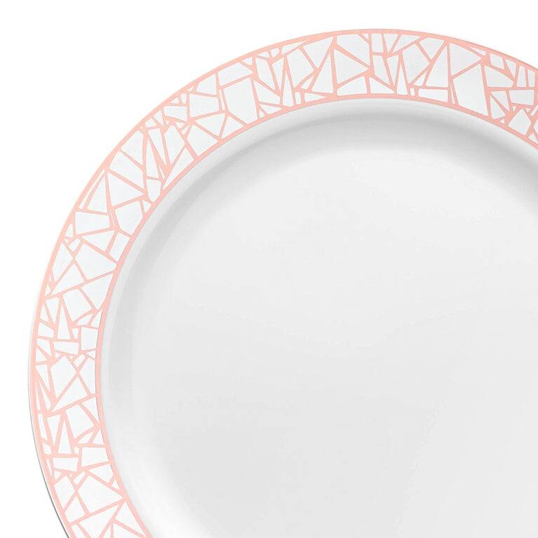 Shiny Mosaic Rim Disposable Plastic Plate Packs - Party Supplies