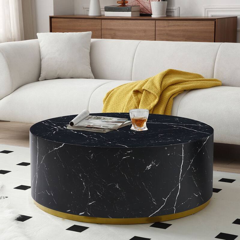 Marble Williamspace Fully Assembled Round Side Coffee Table For Living Room
