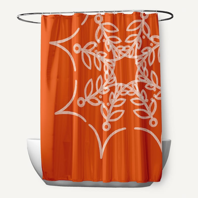 Web Art Holiday Print Shower Curtain (71 x 74) - Orange