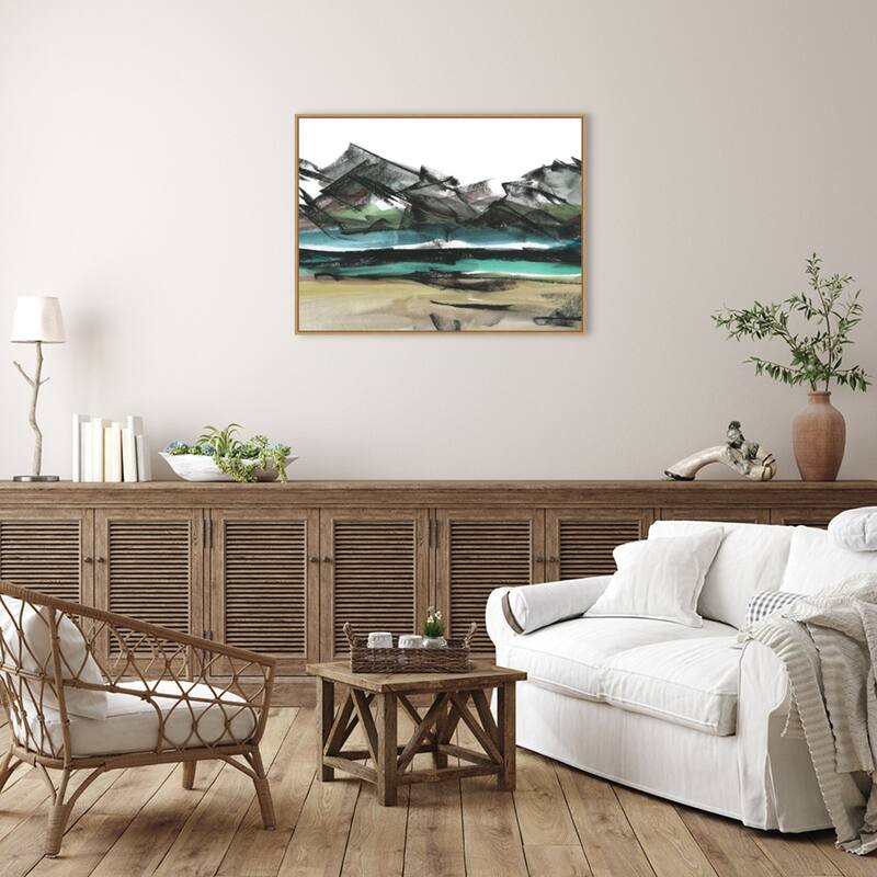 Abstract Mountain View IV by Ethan Harper Framed Canvas Wall Art Print - Sylvie Maple