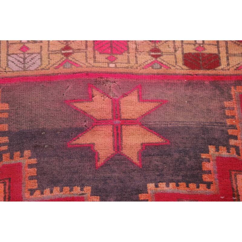 Hand Knotted Oriental 100% Wool Carpet Traditional Geometric Greys & Charcoal Meshkin Runner Rug - 10' 3'' X 3' 10''