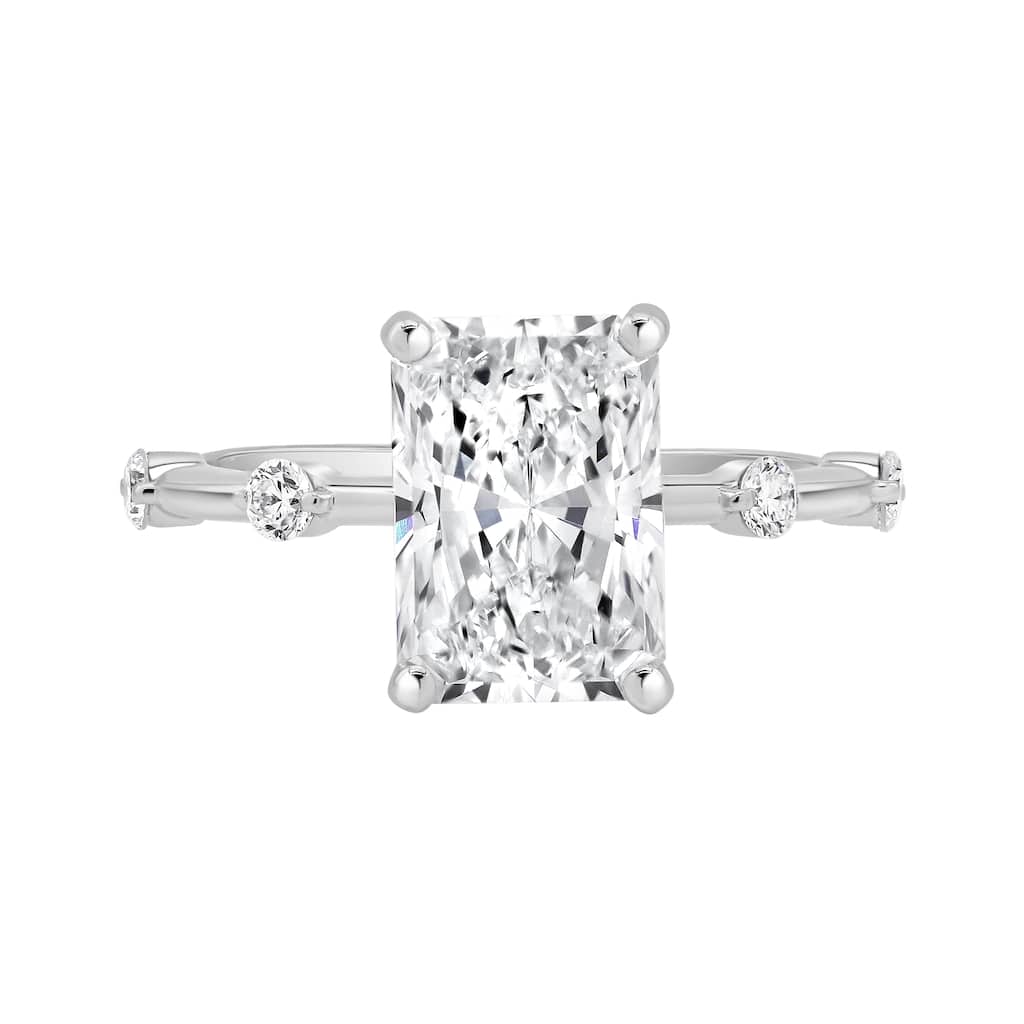 Auriya 14K Gold Tapered Emerald Lab Grown Diamond Engagement Ring 1.12 - 5.28ct. tw. (F-G, VS)