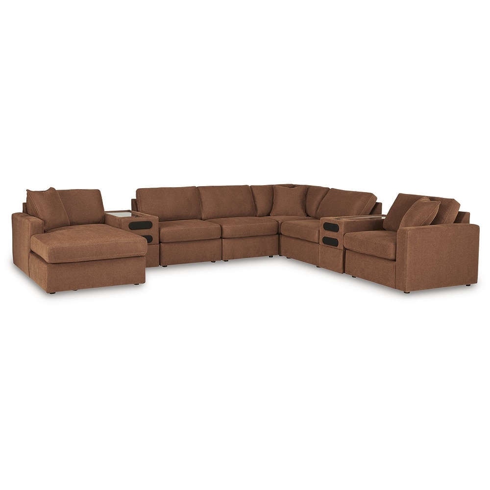 Signature Design by Ashley Modmax 8-Piece Sectional with Chaise and Audio Consoles - 157" W x 124" D x 36" H