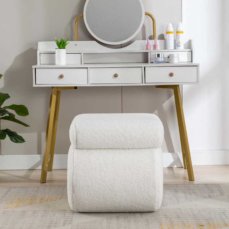 Modern S-shape Ottoman Makeup Stool Footstool for Living Room,Bedroom