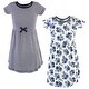 preview thumbnail 2 of 0, Touched by Nature Baby and Toddler Girl Organic Cotton Short-Sleeve Dresses 2pk, Navy Floral 6 Years - Youth Navy Floral Short Sleeve