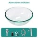 preview thumbnail 7 of 8, Clear 14 in. Round Tempered Glass Vessel Bathroom Sink with Faucet and Pop-up Drain - 14x14 inch
