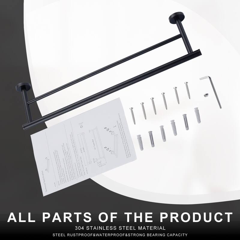 WOWOW Wall Mounted Stainless Steel Double Towel Bar