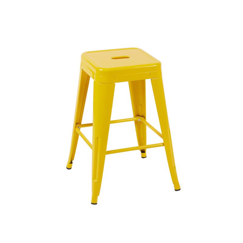 AC Pacific 24 Inch Industrial Stackable Metal Counter Stools Set of 4