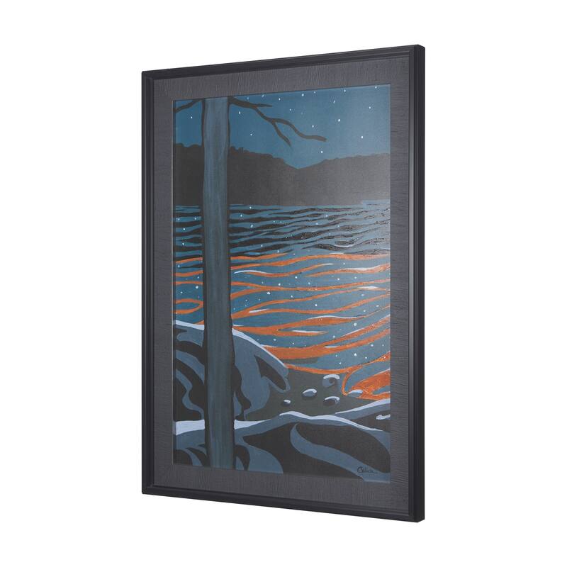 Sea Bay At Night I Framed Art Print