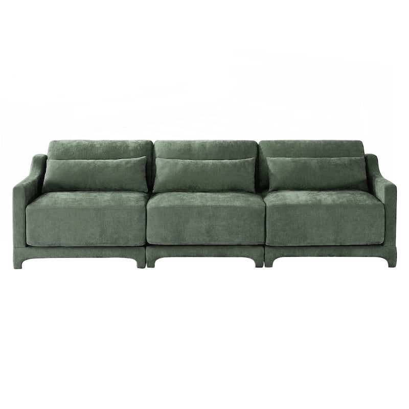 Three seater sofa with lumbar pillow