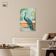 preview thumbnail 14 of 15, Elegant Peacock Bath Canvas Jungle Bathroom Art by Art Remedy