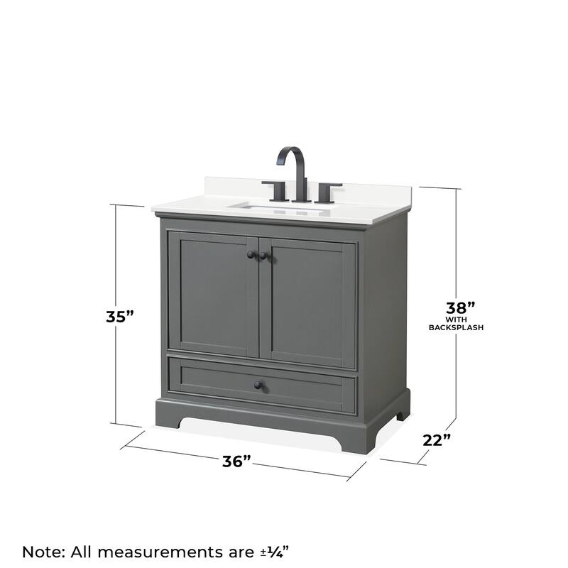 Wyndham Collection WCS202036S-QTZ-US3MXX Deborah 36" Free Standing