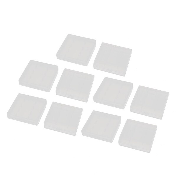 10Pcs Transparent Plastic Battery Storage Case Organizer for R6 AA Batteries