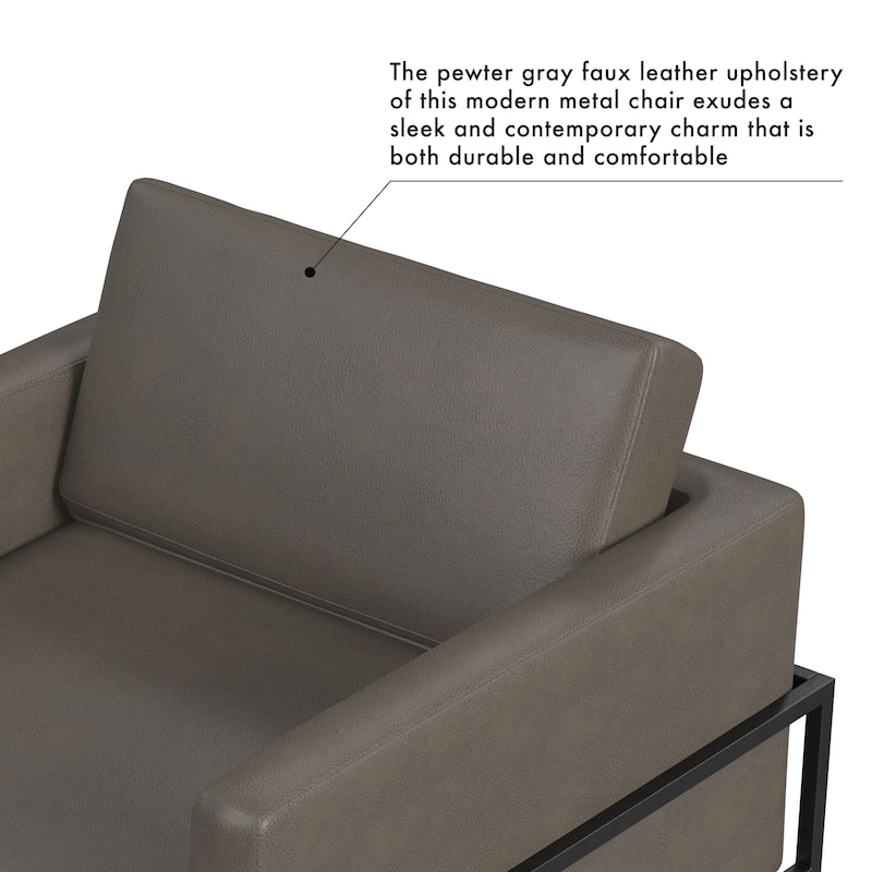 HomePop Modern Upholstered Club Chair w/Metal Frame