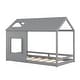 preview thumbnail 4 of 34, Twin House Bed with Roof & Window - Whimsical Pine Wood Design for Kids
