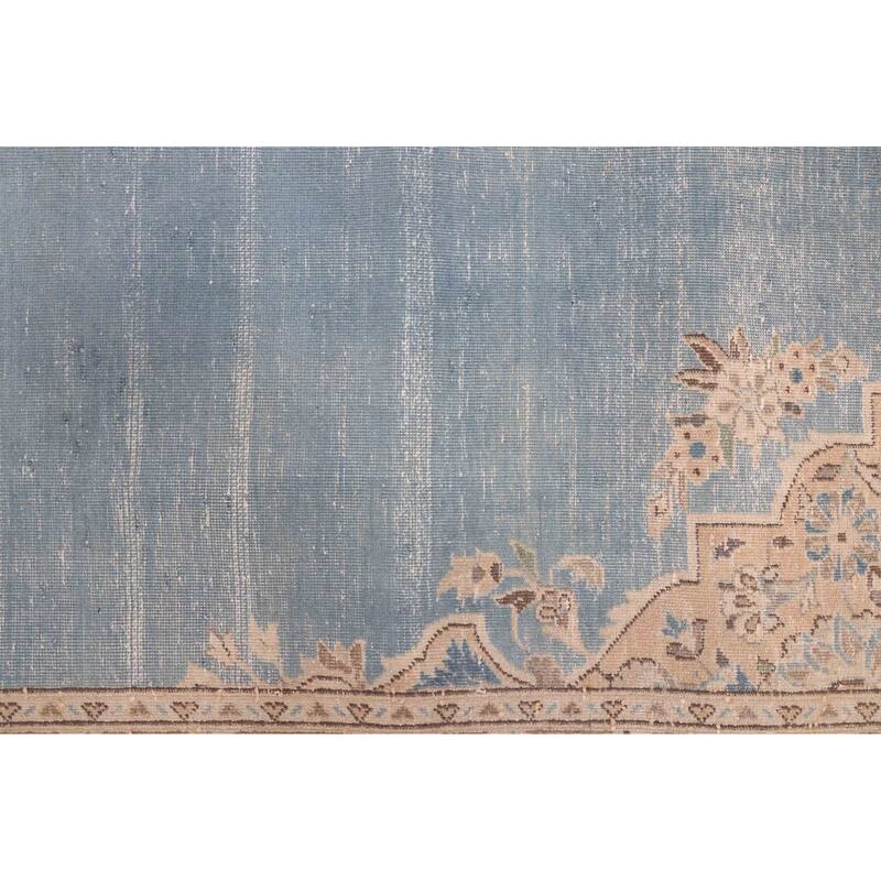 ECARPETGALLERY Hand-knotted Antalya Vintage Sky Blue Wool Rug - 8'5 x 11'1