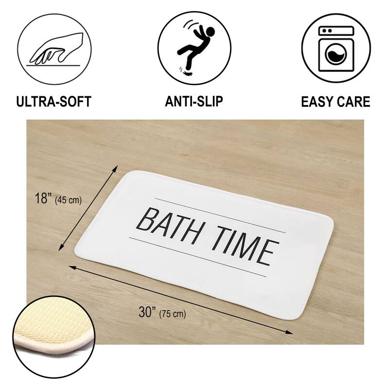 Non-Slip Microfiber Bathmat or Contour Rug Bath Time Design