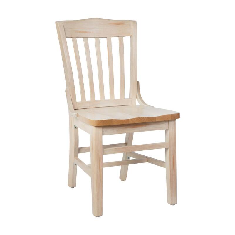 School House Back Wooden Restaurant Dining Chair - 18.5"W x 21.5"D x 35"H