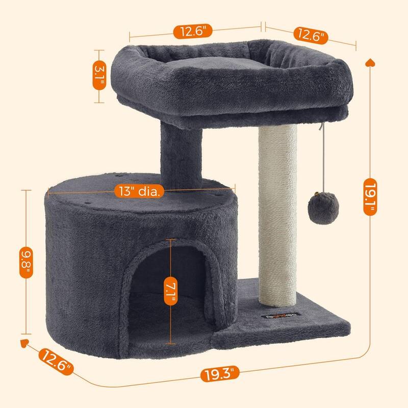 Cat Tree with Sisal-Covered Scratching Posts Perfect for Spacious Cuddle Cave