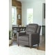 preview thumbnail 3 of 23, Abbyson Holloway Mid Century Top Grain Leather Push-back Recliner Grey