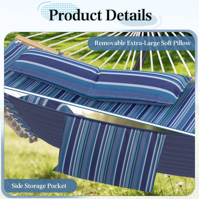 EROMMY Modern Portable Hammock, Hand-Woven Ropes, Anti-Tipping Design for Backyards, Beaches & Campsites