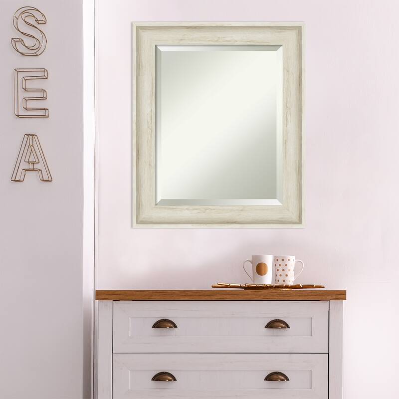 Beveled Bathroom Wall Mirror - Regal Birch Cream Frame - Regal Birch Cream
