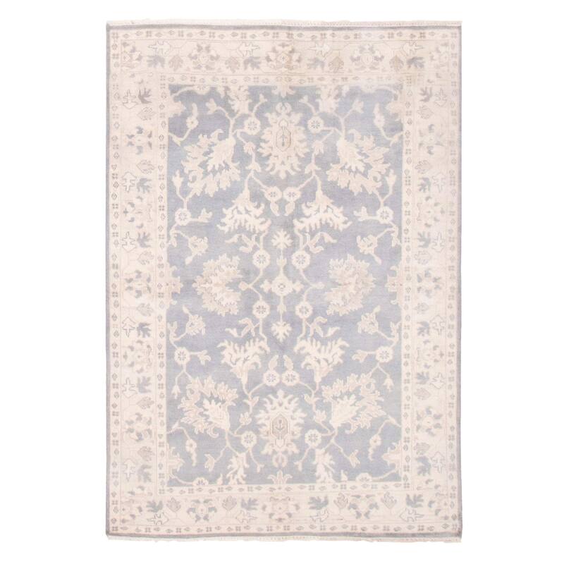 ECARPETGALLERY Hand-knotted Royal Oushak Grey Wool Rug - 5'3 x 8'11