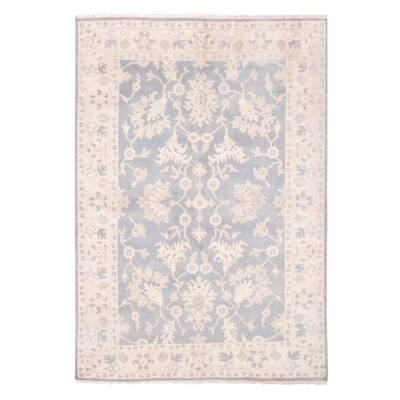 ECARPETGALLERY Hand-knotted Royal Oushak Grey Wool Rug - 5'3 x 8'11