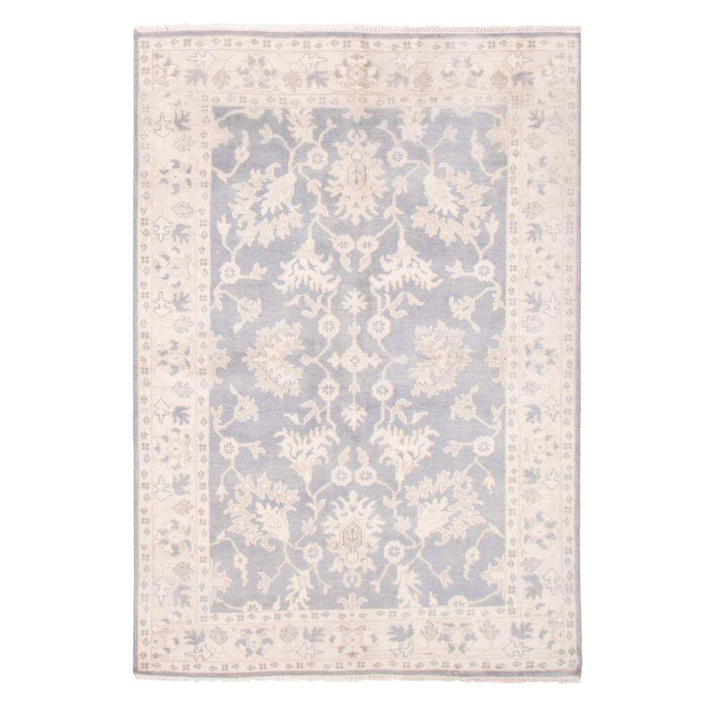 ECARPETGALLERY Hand-knotted Royal Oushak Grey Wool Rug - 5'3 x 8'11