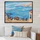 preview thumbnail 1 of 6, Designart 'Gulf Of Naples Coastal Landscape' French Country Framed Canvas Wall Art 12 in. wide x 20 in. high - Black