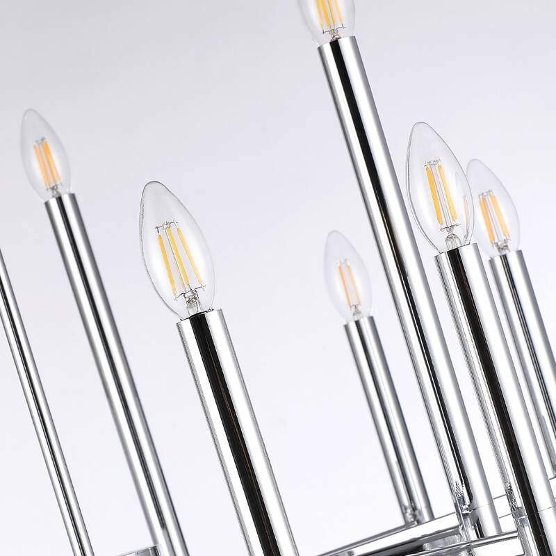 24-Light Modern Sputnik Chandelier in Chrome Finish - N/A