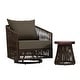 preview thumbnail 14 of 47, 3-piece Cushioned Swivel Patio Wicker Furniture Set Outdoor Rattan Bistro Set