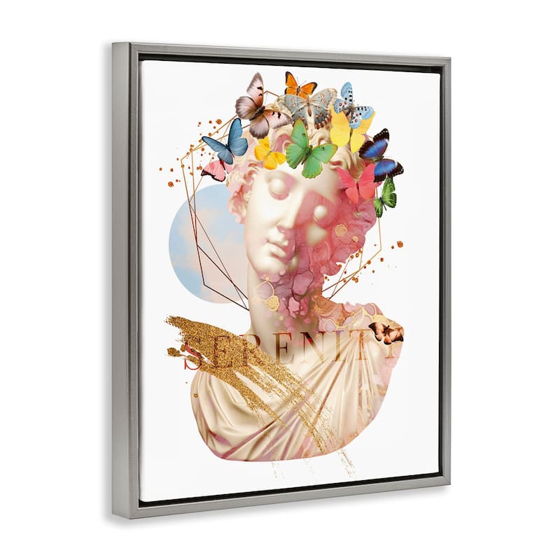 Stupell Serenity Statue Collage Framed Floater Canvas Wall Art Design By Susan Arnot