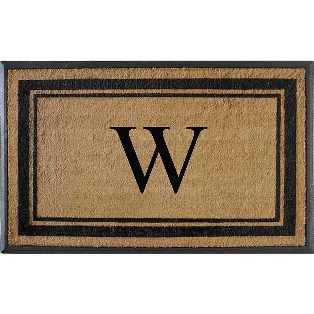 A1HC Markham Border Natural Flocked Rubber Large Doormat 30"x48"