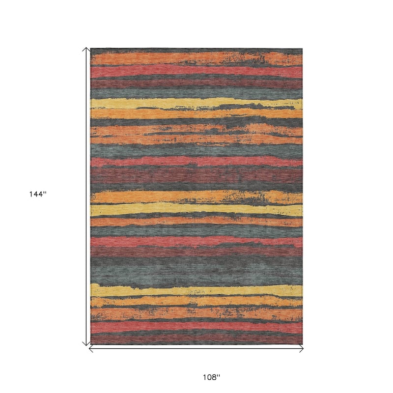 HomeRoots Striped Transitional Rectangle Outdoor Rug