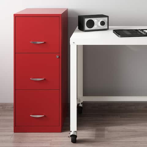 Space Solutions Lava Red 3-Drawer Vertical File Cabinet