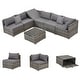 preview thumbnail 68 of 66, EROMMY 6/7 Piece Modular Outdoor Rattan Sofa Set, All-Weather Wicker Patio Furniture with Storage Table, Cushions & Pillows