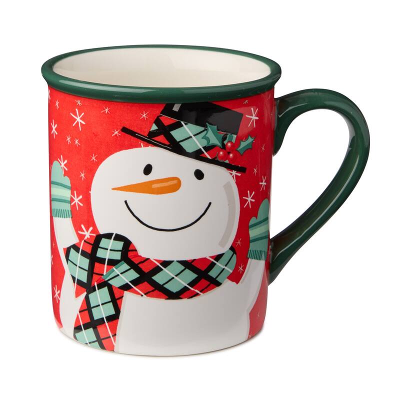 Certified International Christmas Whimsy Snowman Set of 4 Mugs 18 oz. Assorted Designs