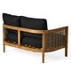 preview thumbnail 14 of 69, Burchett Outdoor Acacia Wood and Wicker 4 Seater Chat Set with Optional Sunbrella Cushions by Christopher Knight Home