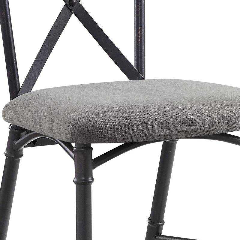 Grey And Sandy Black Side Chair With X-Shape Back (Set Of 2)