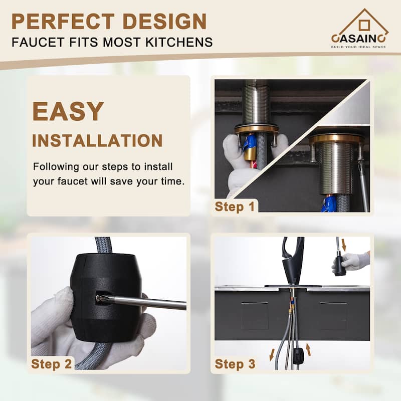Single Handle Pull Down Sprayer Kitchen Faucet