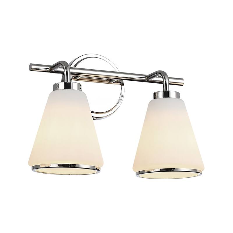Artcraft Zoey 2-Light Bathroom Vanity - Polished Nickel Finish - 2-Light