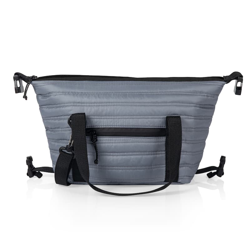 Oniva Midday Quilted Washable Insulated Lunch Bag, (Gray) - Silver